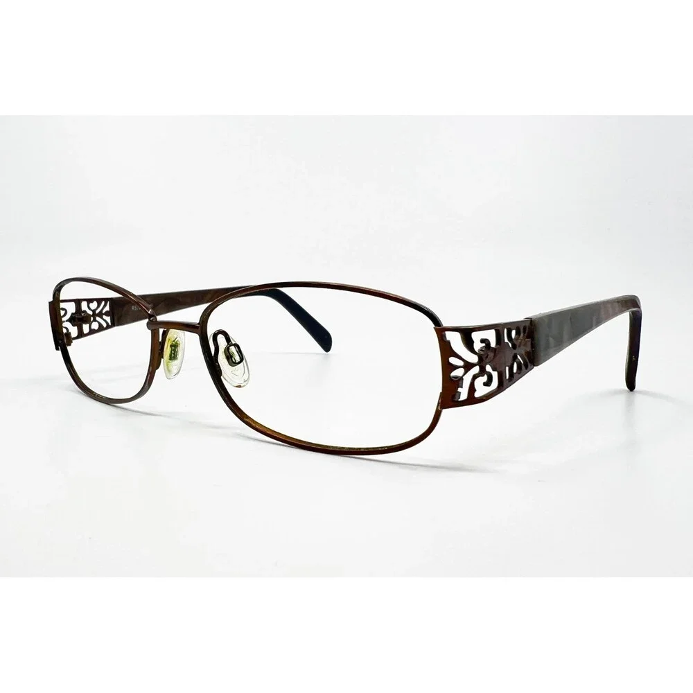 RS/Steffani Eyeglasses Womens Brown AS 79 COL 10 Filigree Oval 53-16-135